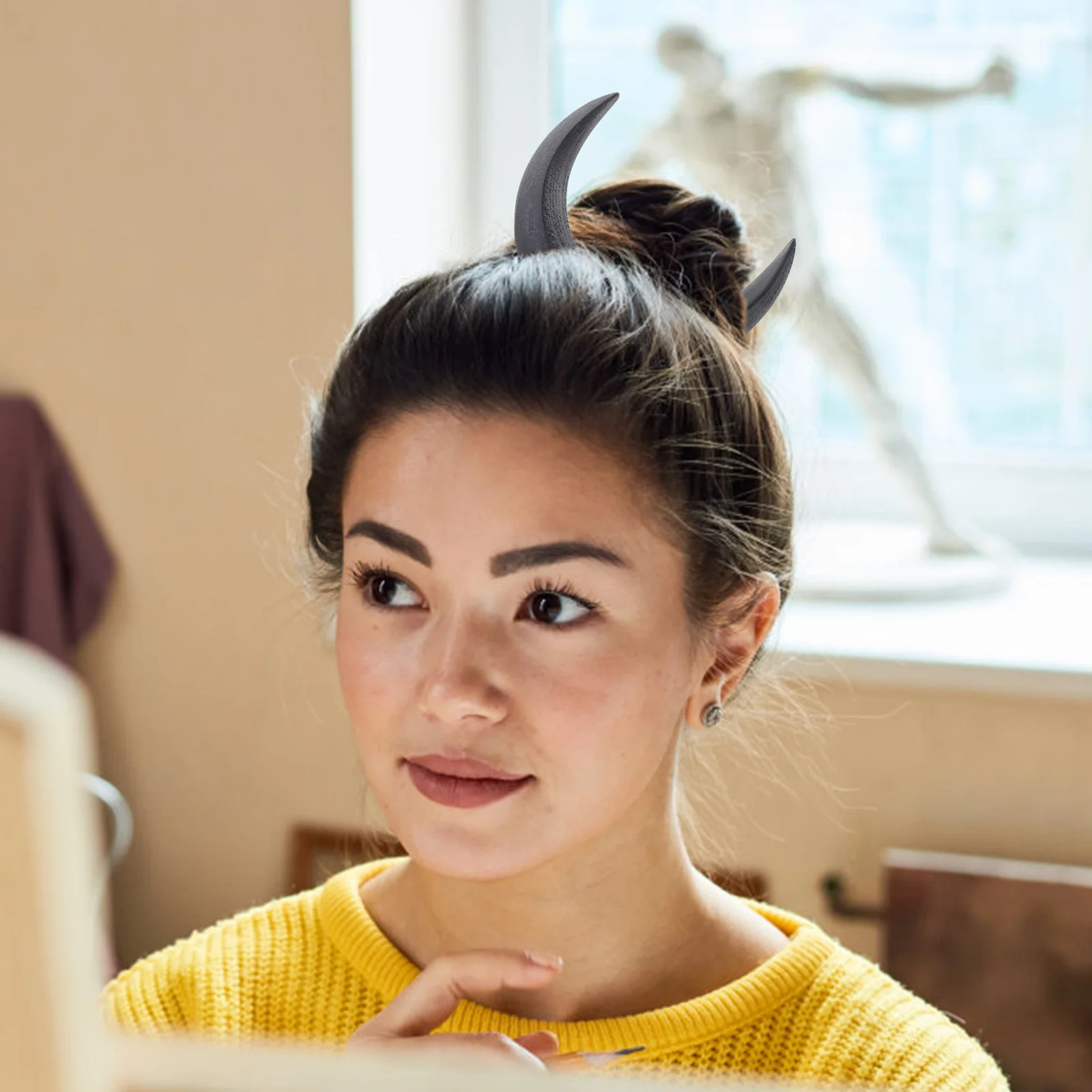 

Деревянная палочка для волос в форме луны, уникальная заколка для волос для свадебной вечеринки, повседневное украшение для волос, женский головной убор, уникальная заколка для волос