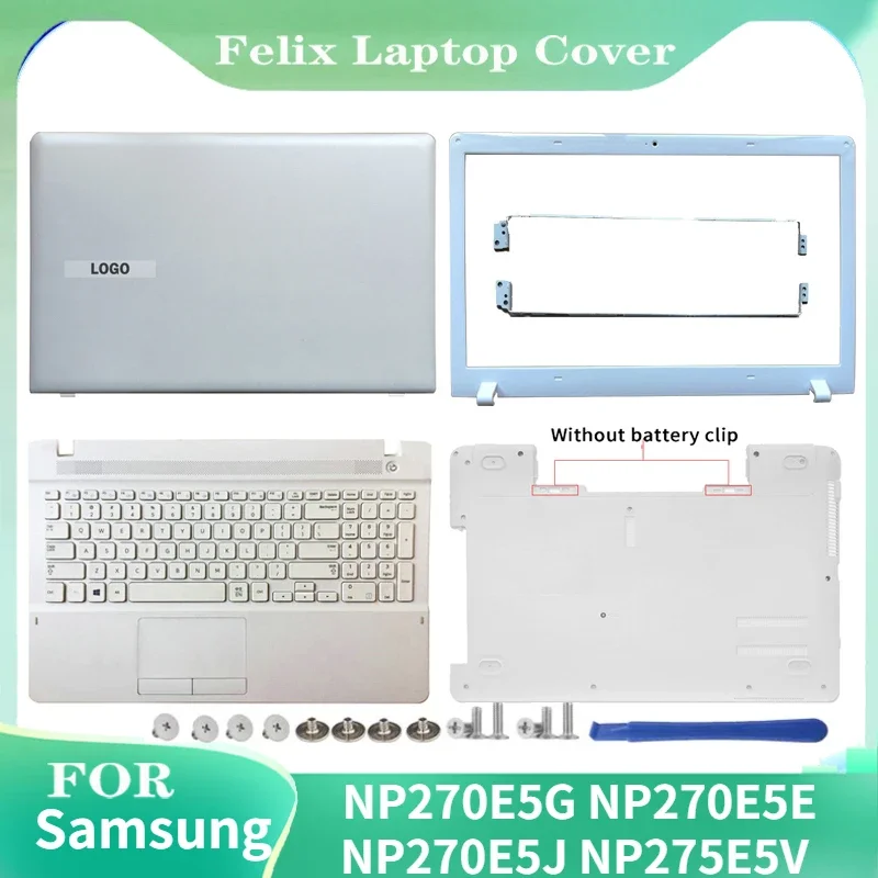 NEW For Samsung NP270E5G NP270E5E NP270E5J NP275E5V Laptop LCD Back Cover Front Bezel Palmrest Bottom Case Housing Cover White