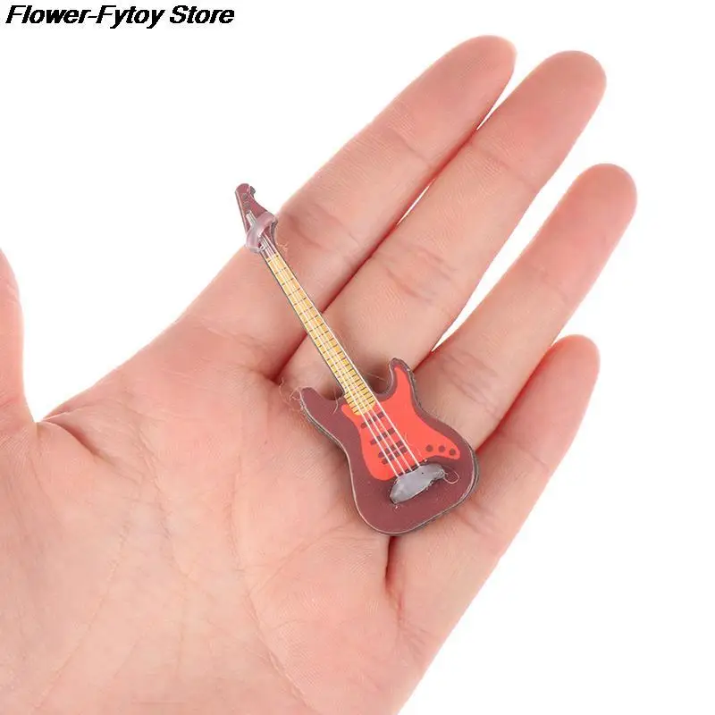 1:12 Dollhouse Miniature Music Instrument Electric Guitar For Kids Learning Educational Musical Toy House Decor Hot