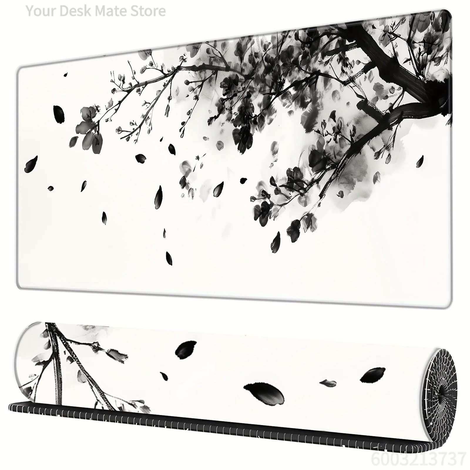 Golf Course & Ink Blossom Mouse Pad with Aerial Green, Watercolor Flowers, Botanical Line Art & Starry Night for Laptop Office