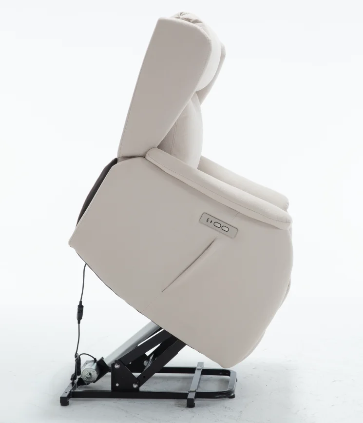 أريكة استلقاء مريحة باللون البيج لكرسي المسنين، أريكة قراءة منجدة قابلة للتعديل، أريكة واحدة لغرفة المعيشة وغرفة النوم #4