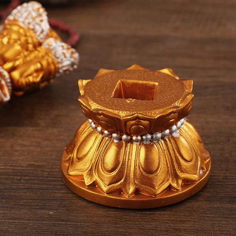 19cm Gold Resin 3 Faces Vajra Tibetan Buddhist Supplies Sweeping Demon Putting Decortae King Kong Ornaments - Image 3