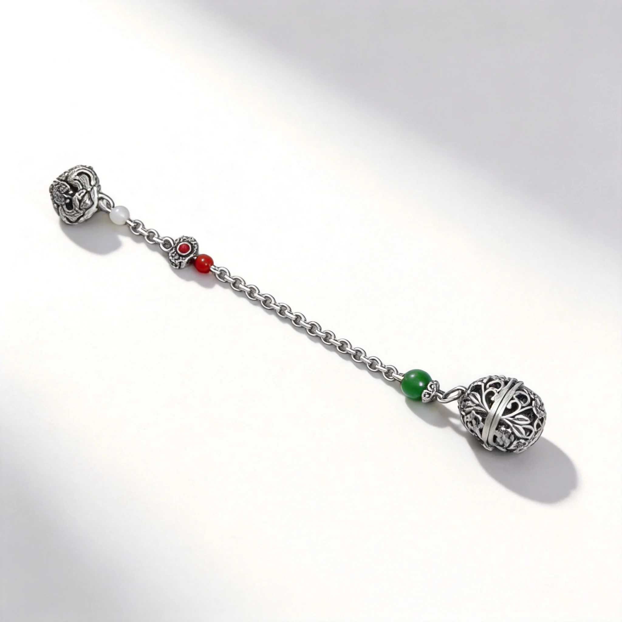 Chinese Style Lucky Plum Blossom Hollow Sachet Silver Cheongsam Press Clasp Pendant Vintage Blessing Hanfu Accessory Traditional
