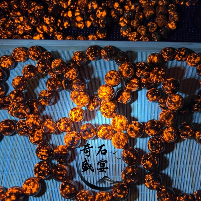 20mm Xinjiang Meteorite Natural Flame Stone Fire Agate Gemstone 2.0 Jadeite