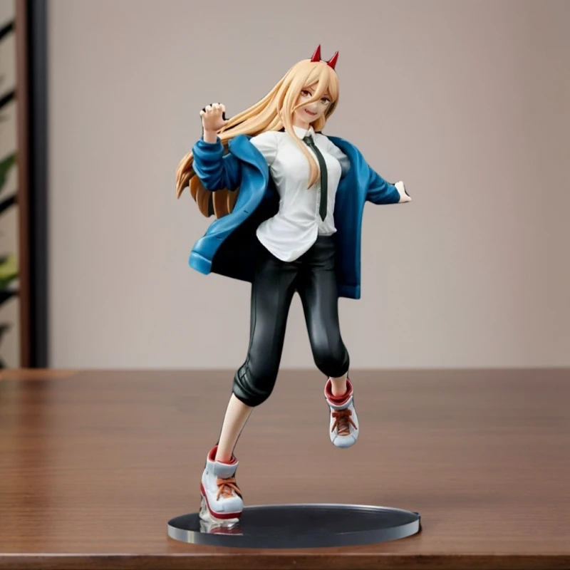 

21cm Anime Power Toys Chainsaw Man Action Figure Demon of Blood Power Figure Model PVC Collectible Desktop Ornament Toy Gifts