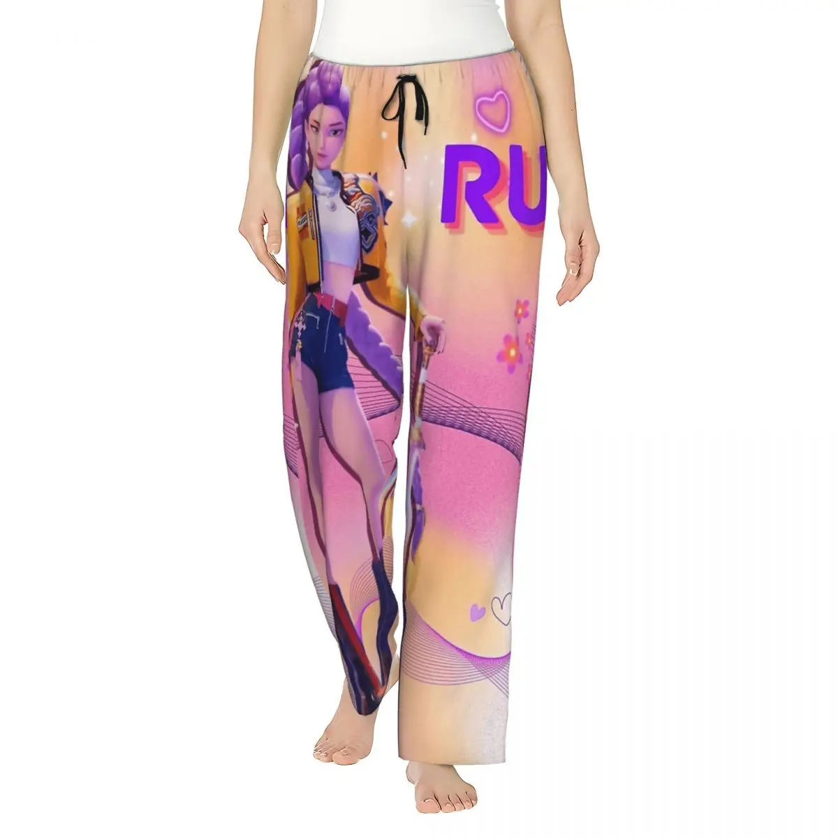 

Пижамные штаны Rumi Huntrix K-POP DEMON HUNTERS, домашняя одежда, осенние дышащие пижамы, женские винтажные домашние штаны с графикой для сна