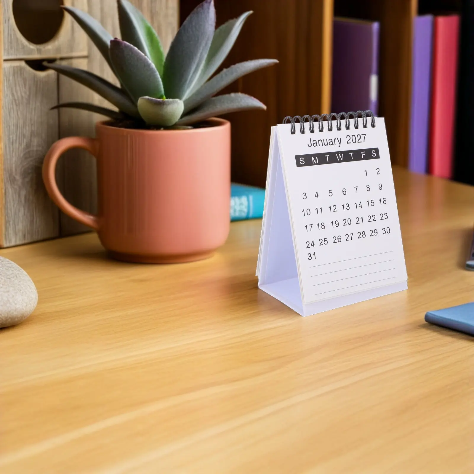 

Mini Desk Calendar 2026 Compact Standing Flip Monthly Planner for Office Home School Daily Schedule Lunar Date Tracker Desktop