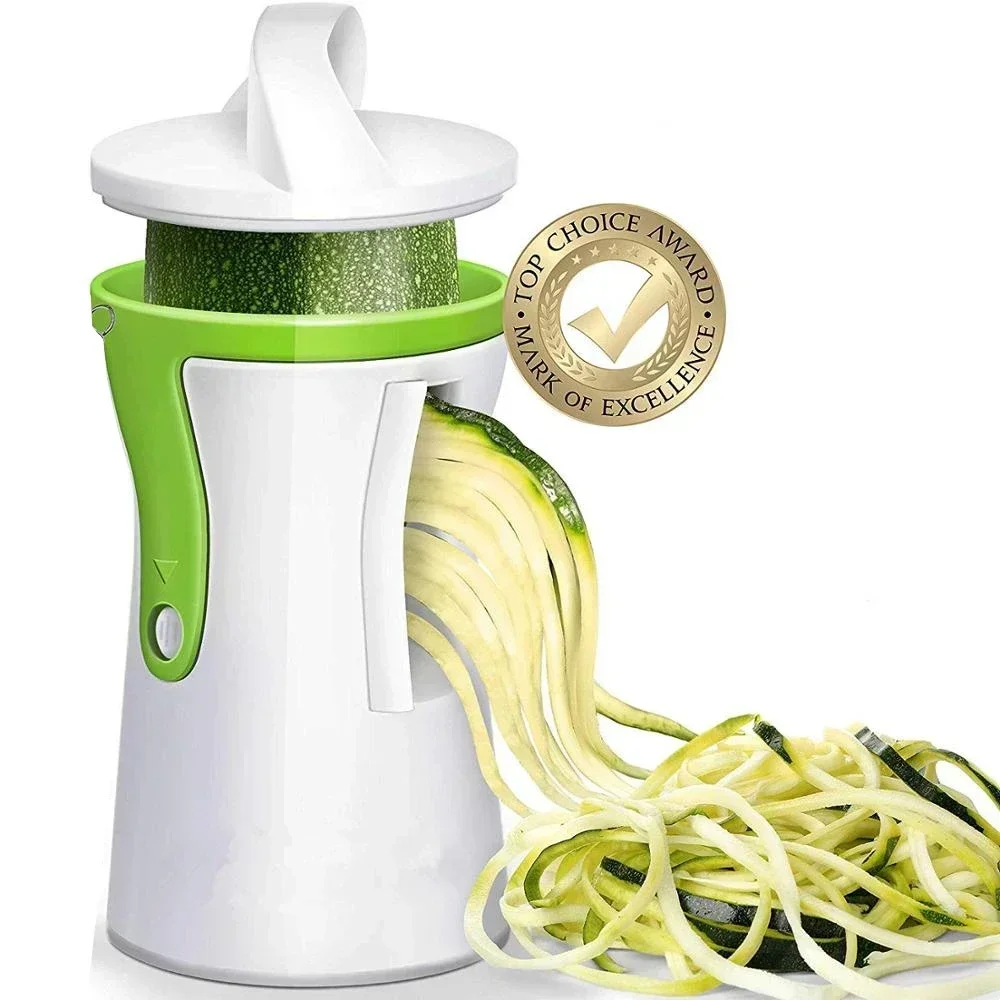 LMETJMA Zucchini Pasta Fideos Spaghetti Maker Cortador en espiral de verduras Cortador en espiral de alta resistencia Rebanador de verduras KC0335