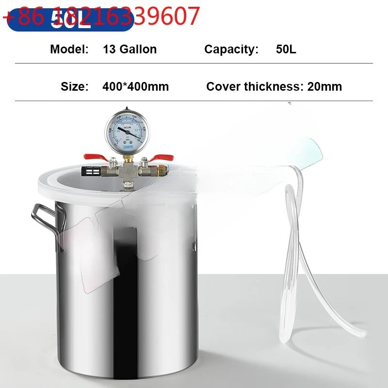 YAO Stainless Steel Vacuum Chamber 2/3/6/13 Gallon Vacuum Defoaming Barrel 6L/12L/21L/50L Vacuum Degassing Chamber Silicone AB