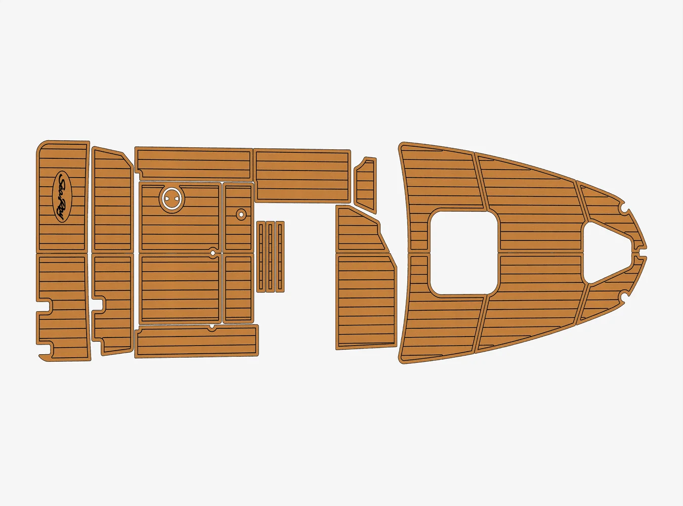 

1994 Sea Ray 230 Sundancer 1/4 дюйма, 6 мм, пена EVA, нескользящий морской коврик из тикового дерева, настил из ПВХ, водный ковер, морской пол