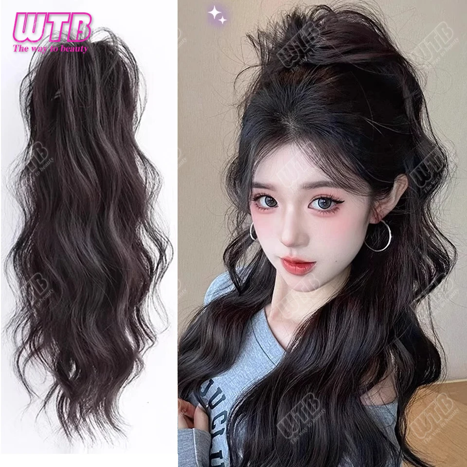 

Короткий хвостик, синтетический коготь, вьющийся волнистый парик на клипсе, наращивание волос в хвосте, короткий хвост для женщин