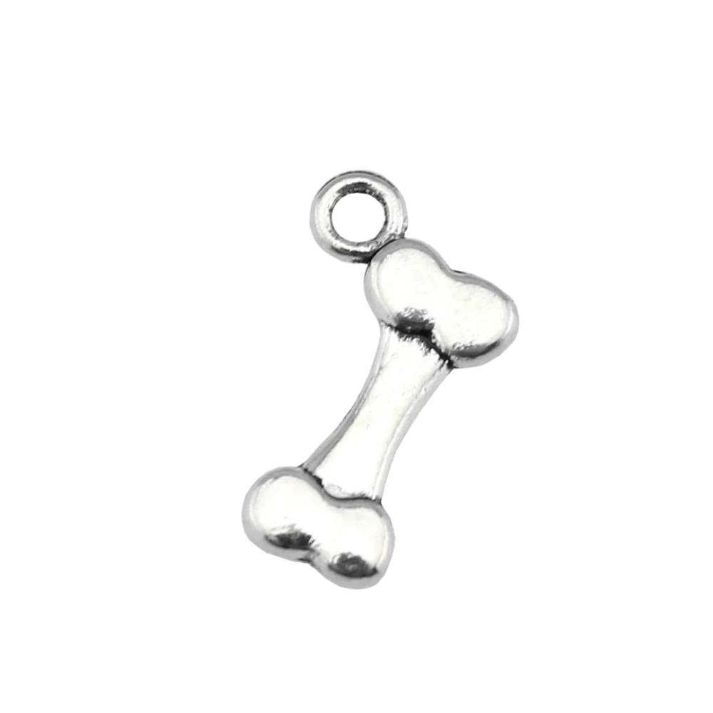 WYSIWYG 20pcs 16x10mm Pendant Bone Bone Charm Pendants For Jewelry Making Antique Silver Color Dog Bone Pendants