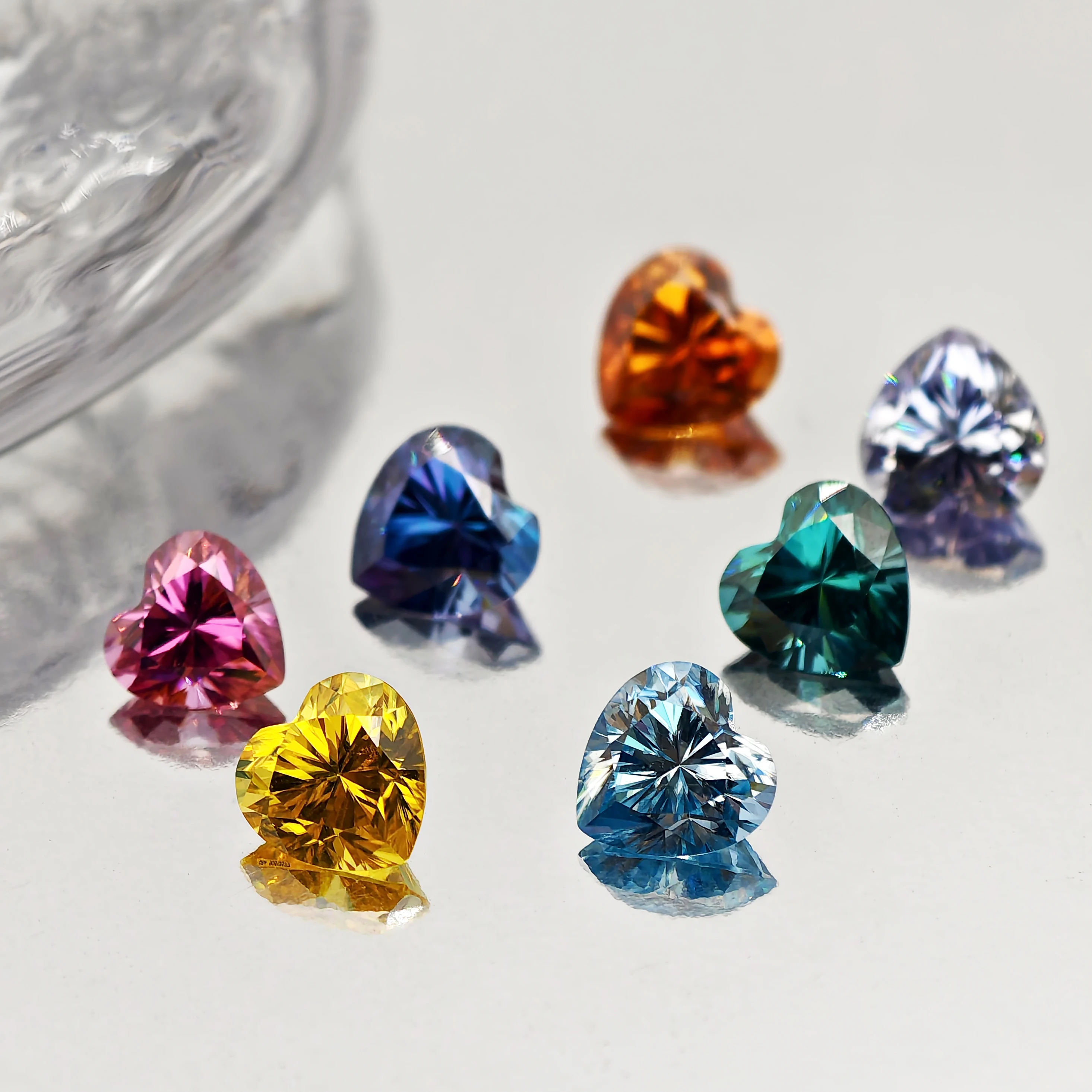Moissanite Diamond Clarity D/Red/Sapphire Blue/Ice Blue/Sakura/Pink/Red/Golden Yellow/Black/Green Heart cut With GRA Pass Tester