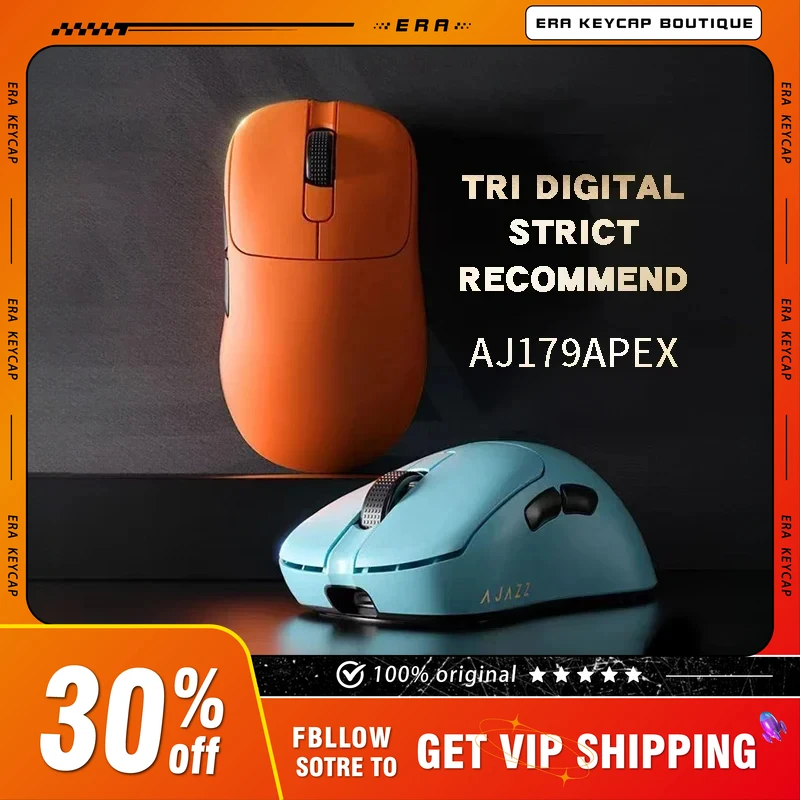 

AJAZZ AJ179APEX Wireless Mouse Bluetooth Tri Mode PAW3950 Sensor 8K Low Latency 58g Lightweight Charge Base Gaming Mouse PC Gift