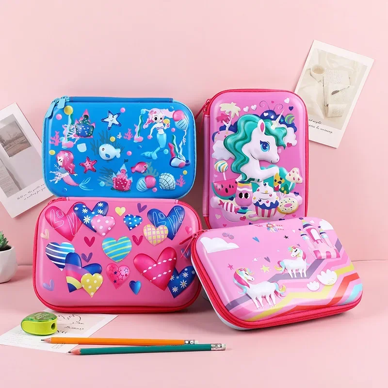 Große Kapazität Cartoon Federmäppchen für Kinder Kawaii Tier Federmäppchen Geschenk für Kinder Schule Schreibwaren Tasche