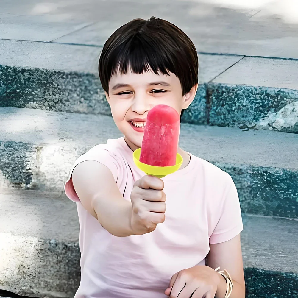 Colorful Drip Free Popsicle Holder Silicone Freeze Ice Popsicle Holders Reusable Mess-Free Anti-drip Ice Cream Tray For Kids image 4