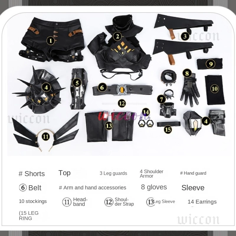 Nuovo gioco Rivals Donna Magik Costume Cosplay Costumi Illyana in pelle nera Top Pantaloncini Accessori Halloween Comic Con Outfit