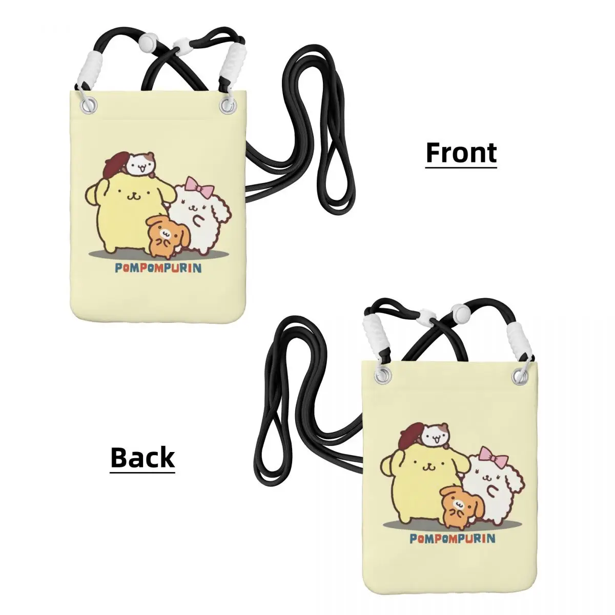 مخصص موضة Pompompurin حقيبة الهاتف المحمول النساء الرجال Kawaii الكتف حقيبة كروسبودي للسفر حزام الكتف للانفصال