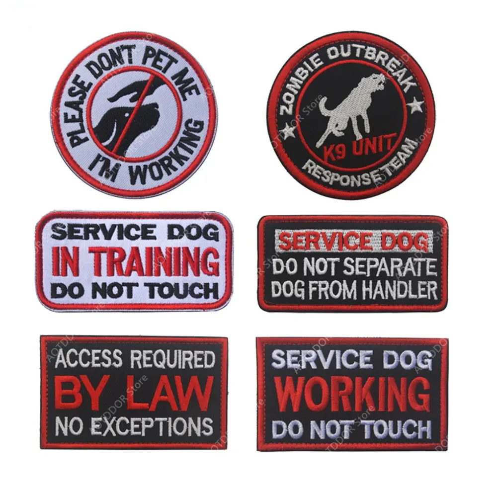 Luminoso Magic Patch Animal Vest Collar Badge Pet Service Dog in Training Patch Badge K9 Service Dog Patch in tessuto ricamato