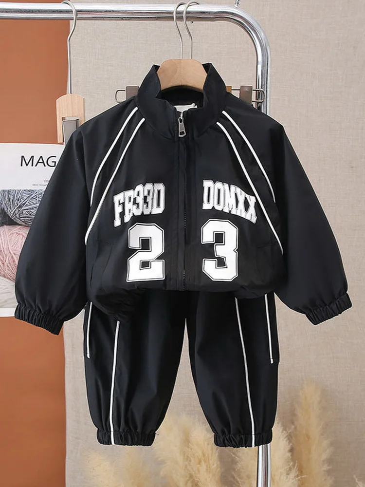

Детские спортивные костюмы, детский ветрозащитный комплект, весенне-осенняя куртка на молнии + брюки, костюм из 2 предметов, повседневная модная одежда для мальчиков и девочек, От 2 до 10 лет