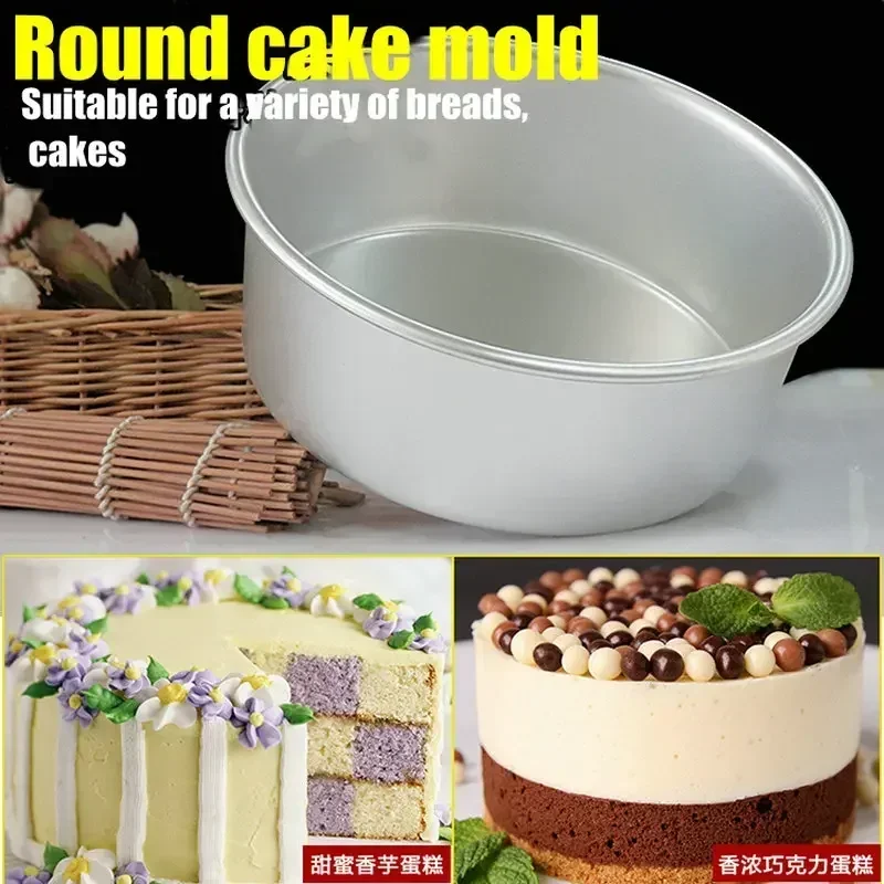 4-10 inch Aluminum Round Cake Bakeware solid bottom Chiffon die for aluminum alloy DIY Home baking mold pan tin