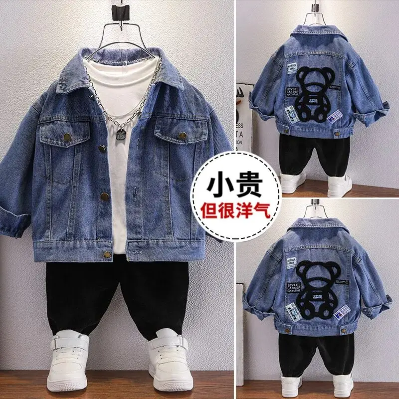 Children's denim jacket Spring and Autumn new fashion boys' Korean version casual jacket baby top image 5