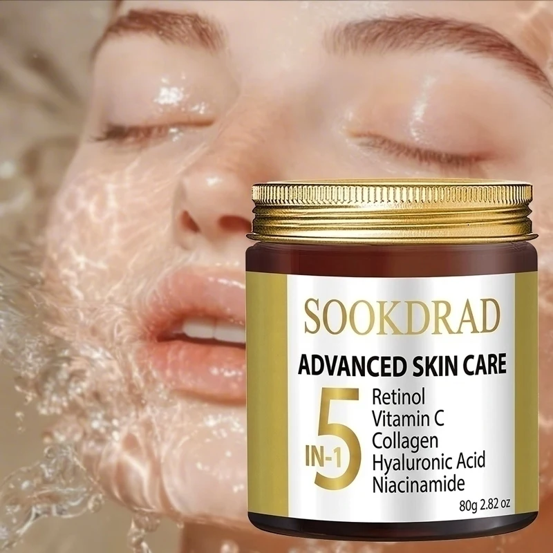 5-in-1 Skincare Cream with Collagen, Retinol, Vitamin C, Hyaluronic Acid, Niacinamide, 80g, All Skin, Daily Vitality Care