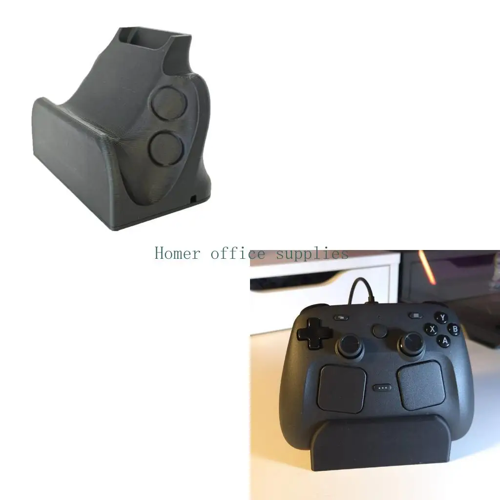 K43B Charging Cable Ready Game Controller Stand with Front Lip and Cable Opening, PLA+ 3D Printed Desk Holder for Steam