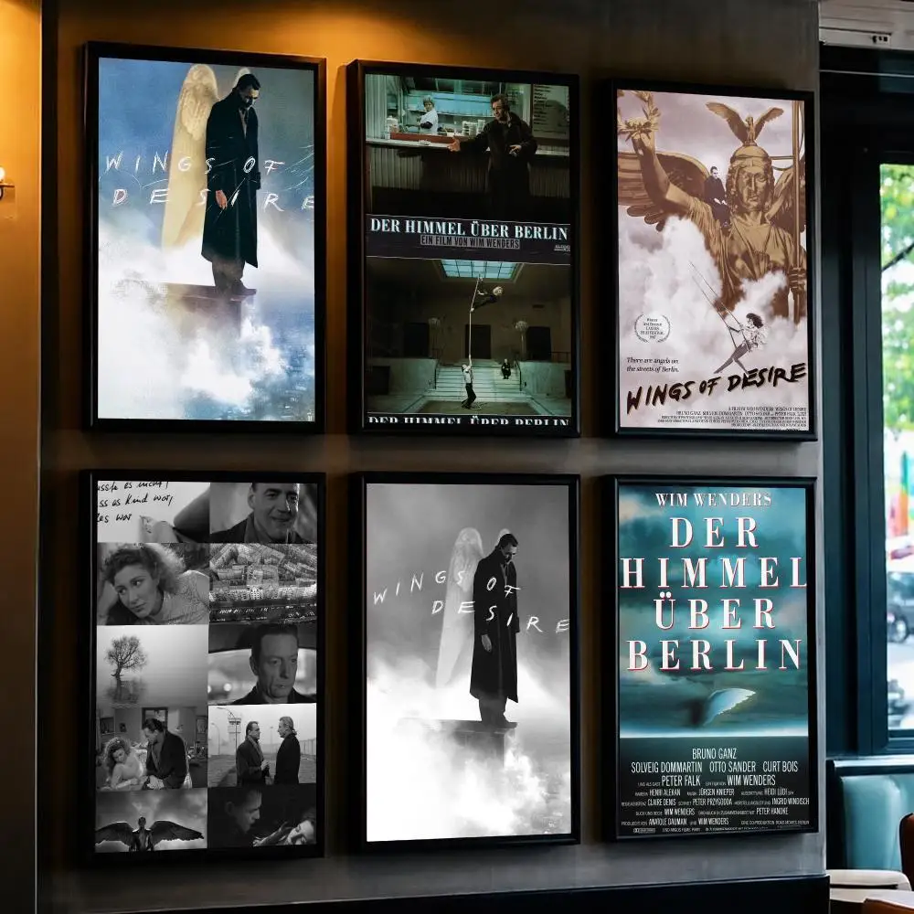 classic movie W-Wings of Desire-E Poster Removable Wall Sticker for Home Cafe Bar Office Interior Decor