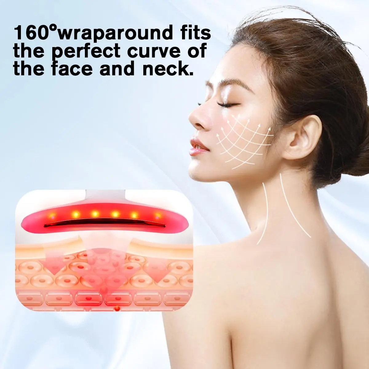 مدلك الوجه، أداة تدليك الوجه للرقبة، تدليك 3 أوضاع بالحرارة، أداة تجميل محمولة للعناية بالبشرة هدية للنساء