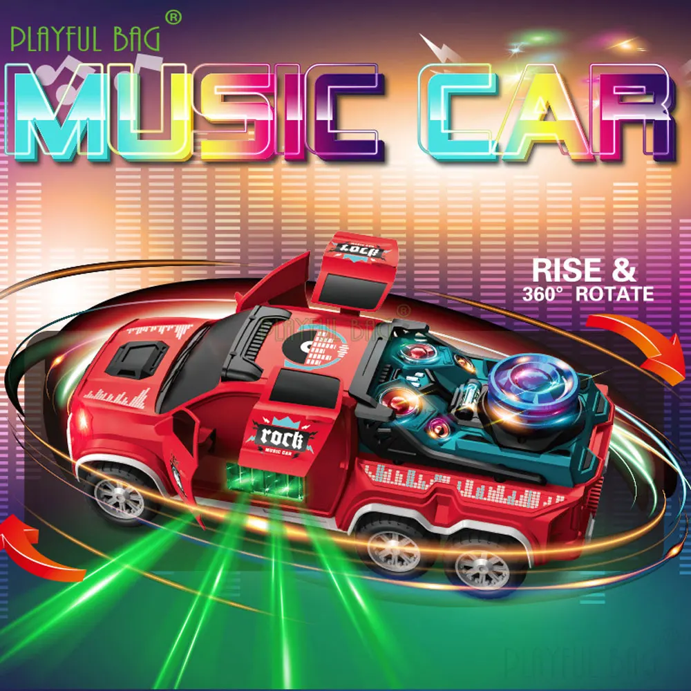 Rotating Lift-Door Electric Stunt Car 360° Rotation with Music & Lights Toy Vehicle & Fun Gift for Kids' Interactive Play VG259