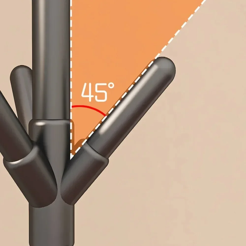 Standing Coat Rack Hook Household Simple Metal Material Clothing Storage Rack Bedroom Space Saving Clothing Hat Storage Shelf