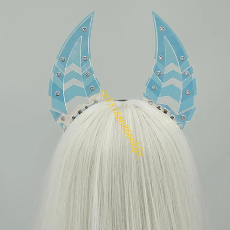 Machinery Shark Tands oor haarband voor motorrijder cosplay Techwear hoofdband kostuum Hairhoop thema gelegenheid kopstuk 066c