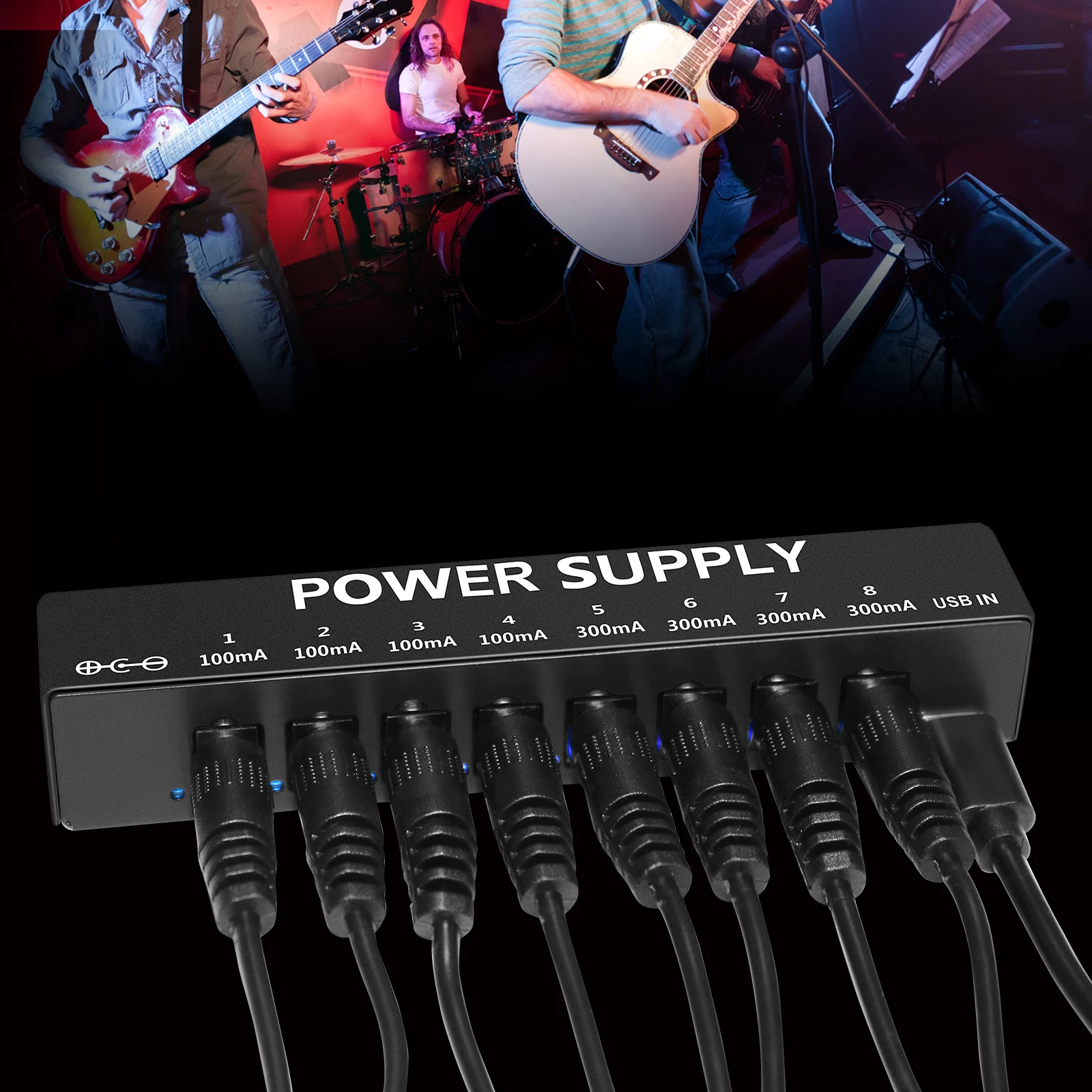 Guitar Pedal Power Supply for Effect Pedal, 8 Isolated DC Output for 9V Pedal, Super Mini view 3