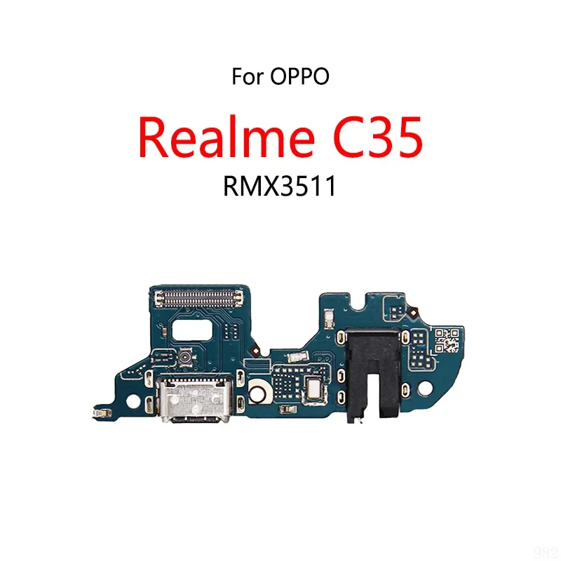 Pop 10 PCS/Lot For Realme C35 RMX3511 USB Charge Dock Port Socket Plug Connector Flex Cable Charging Board Module