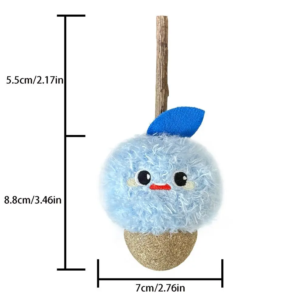 Plush Kitten Chew Toy Cute Cartoon Cats Grinding Teeth Sticks Bite Resistant Wooden Cat Mint Sticks Relieve Boredom
