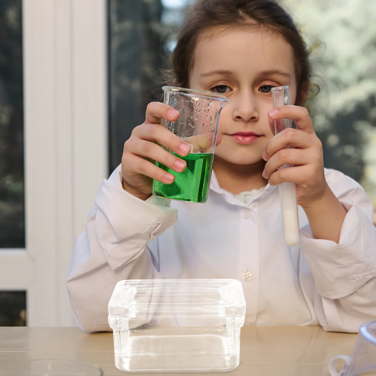 

Glass Staining Jar High Transparency Large Capacity Slide Staining Container Durable Corrosion Resistant Lab Use