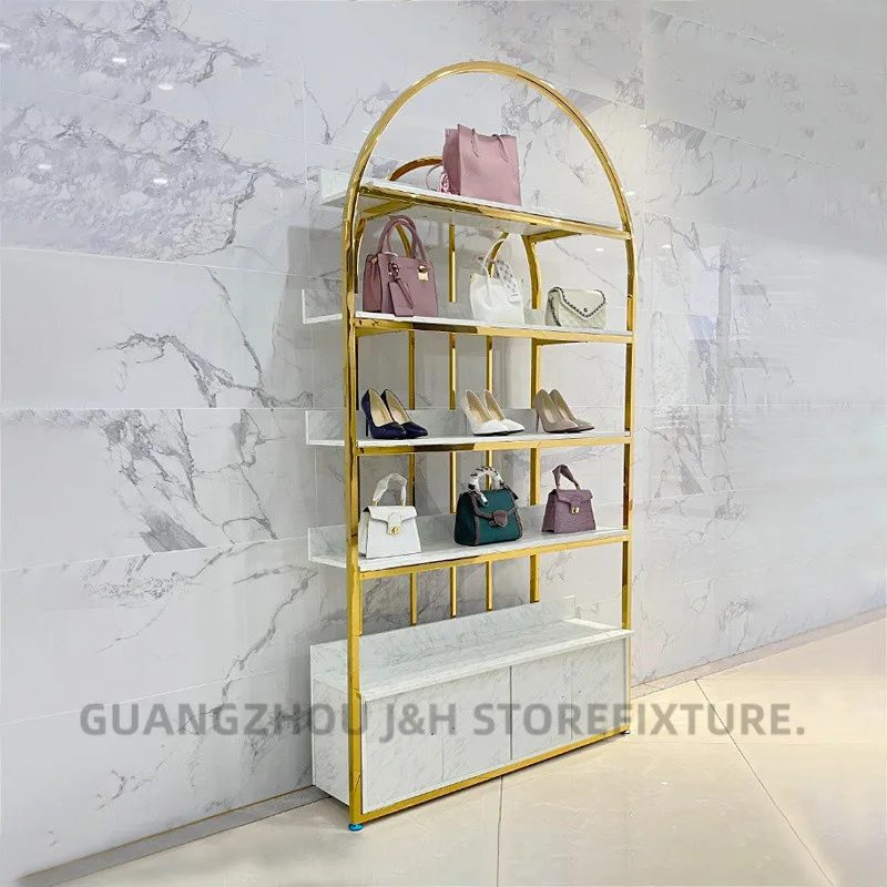 Multi-Category Storage and Showcase LED Lighting Handbag Cabinet Heavy Duty Clothing Shelf  Commercial Retail Store Garment Rack