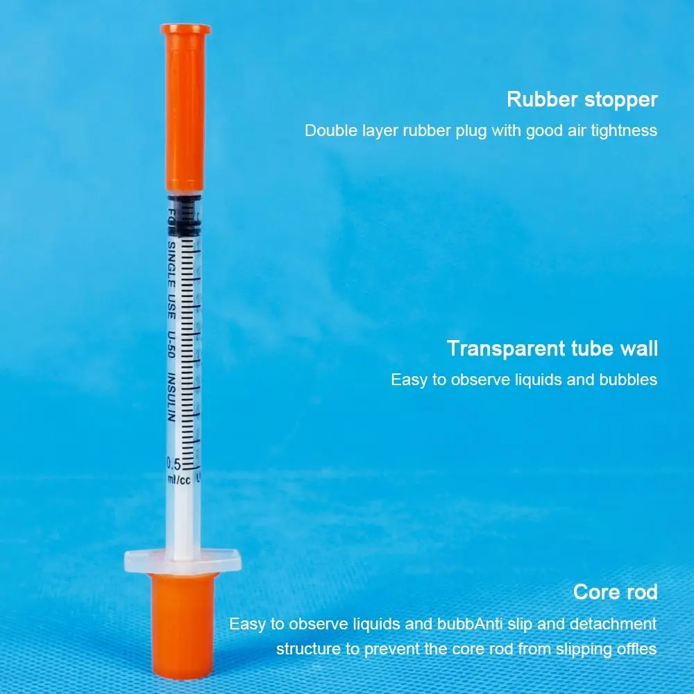 10 szt. 1ml jednorazowa strzykawka weterynaryjna plastikowa sterylna strzykawka pomarańczowa czapka z igłami dla zwierząt domowych zwierząt