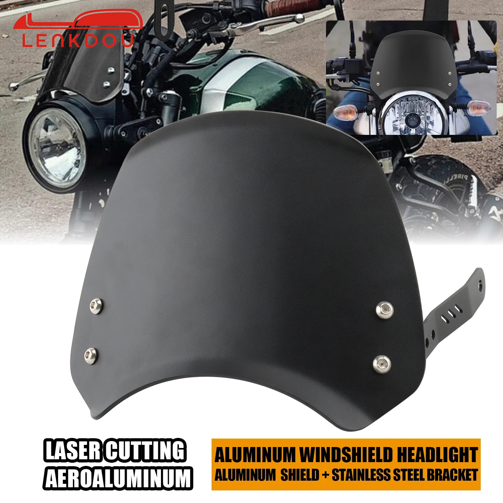 Universal Vintage Windscreen Windshield Wind Deflector Cover Guard For Harley Honda Yamaha Kawasaki Suzuki Ducati Indian Victory