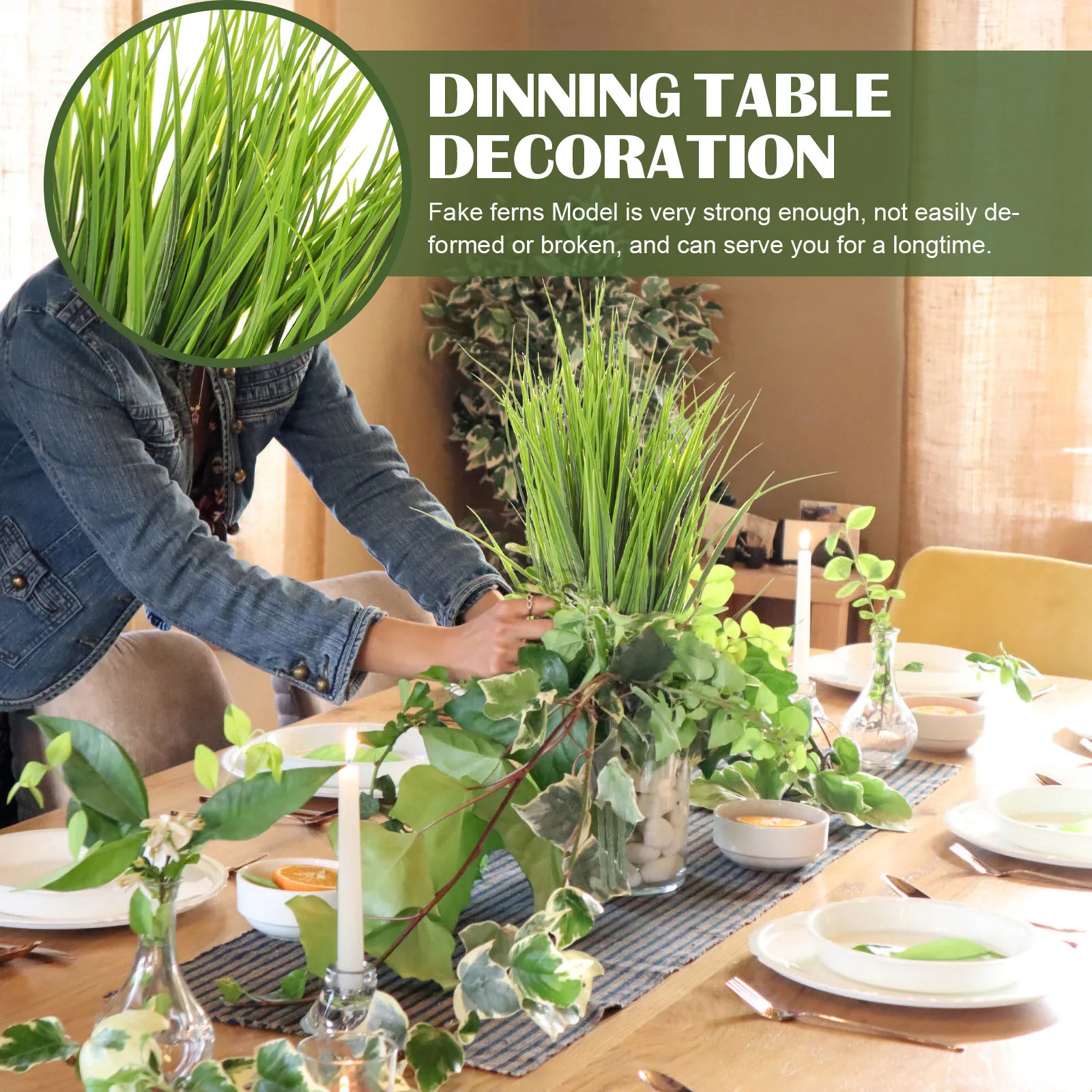 

4pcs Simulation Grass Artificial Lifelike Plant Decor For Home Office Photography Props Teaching Tools Fake Grass Craft