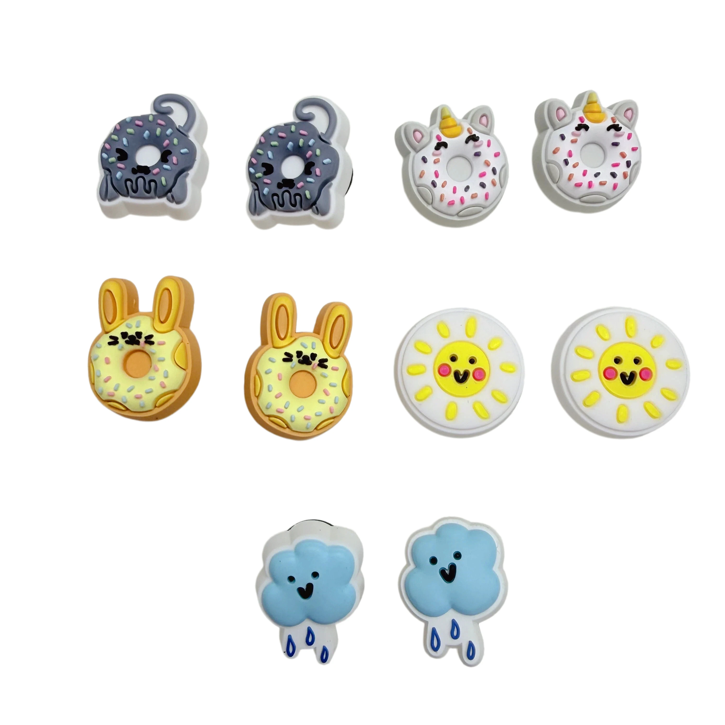 5-100Pcs Kawaii Donuts Cloud Sun PVC Garden Shoe Charms Accessories Sandals Buckle Decorations Fit Adult Backpack Birthday Gift