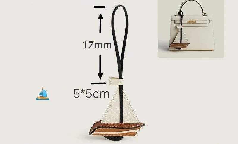 Sailing Sailboat Sewing Bag Pendant Handmade Cowhide Genuine Leather Bagpack Vintage Casual Car Key Chain Bag Accessories