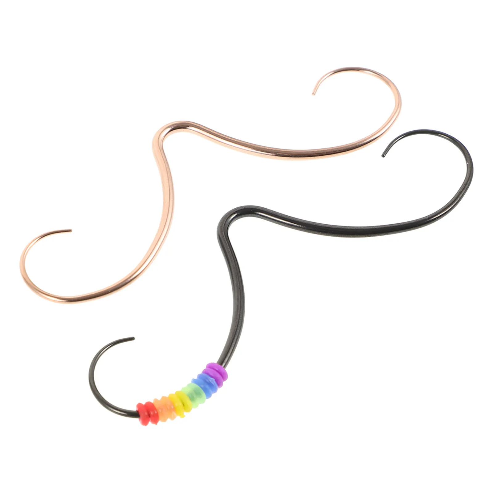 2Pcs Mustache Septum Rings Metal Nose Piercing Jewelry Durable Comfortable Easy to Wear Accessories Mustache Septum Ring