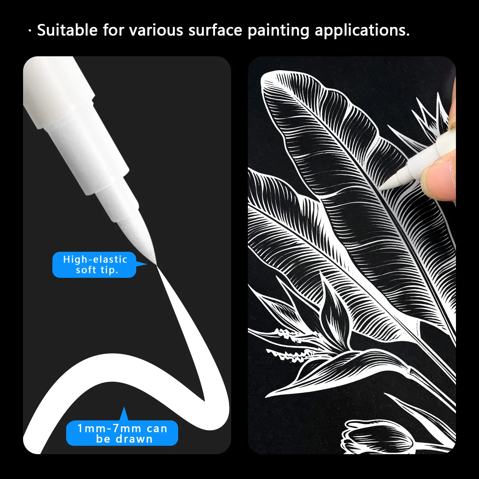 فرشاة أقلام خطاط (ماركر) معدنية أبيض/ذهبي/فضي/نحاس اللون قلم تلوين دائم للحرف اليدوية سكرابوكينغ لوازم مكتبية #2