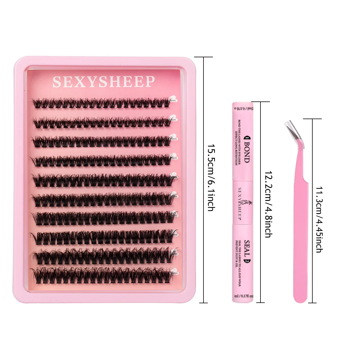 DIY Lash Cluster Kit 3D Soft Mix Länge Lash Extension Kit mit Lash Bond und Seal Wimpernpinzette Make-up