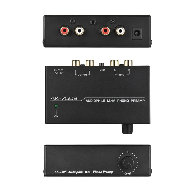 Préamplificateur Phono Audiophile M/M Préamplificateur Phono avec contrôle de niveau 2 AK-750S d'entrée et de sortie RCA