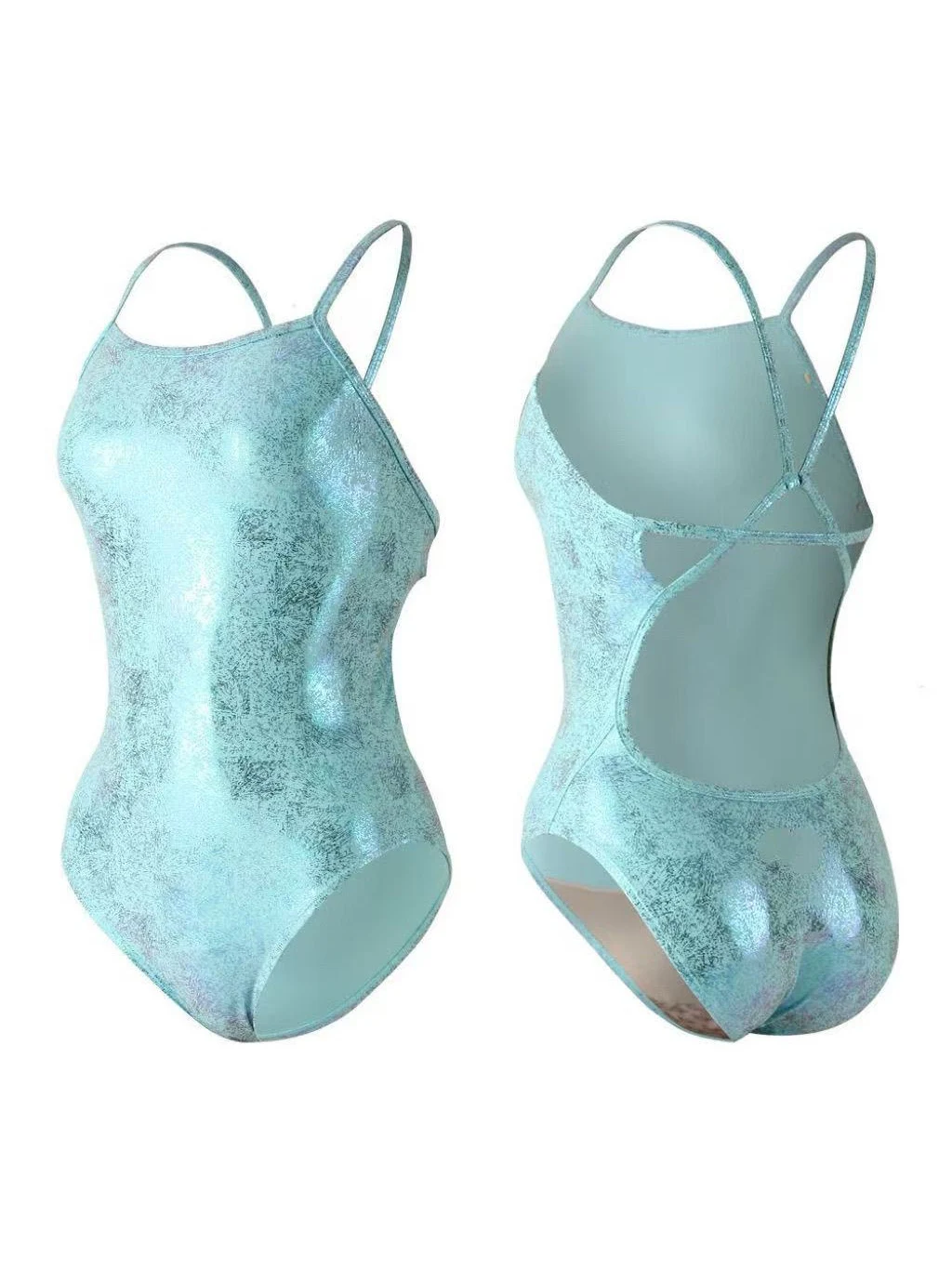 

Women's One-Piece Speed Swimming Suits Profional Training Swimwear Slimming Belly Cover Gold Stamp Bal Cetition Suit