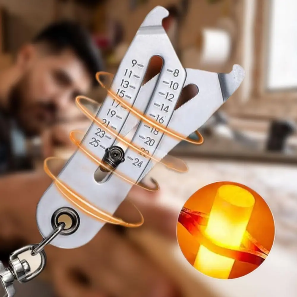 1pc Alloy Bolt and Nut Size Finder Keychain Quick Hand Measuring Tool for Precision Identification of Nut and Bolt Head Sizes
