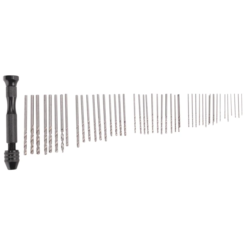 【Flash Sale】Hand Drill Set Precision Pin Vise With 49 Pcs Mini Twist Drill Bits For Model,Diy,Jewelry Making,Multipurpose Rotary
